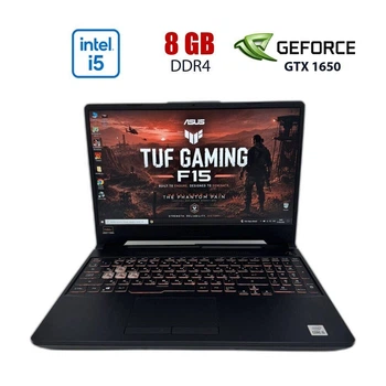 Игровой ноутбук Б-класс ASUS TUF F15 FX506LHB / 15.6" (1920x1080) IPS / Intel Core i5-10300H (4 (8) ядер по 2.50 - 4.5 GHz) / 8 GB DDR4 / 512 GB SSD / nVidia GeForce GTX 1650, 4 GB GDDR5, 128-bit / WebCam б/у