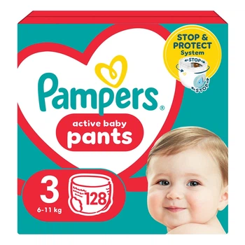Подгузники-трусики Pampers Active Baby Pants Размер 3 (6-11 кг) 128 шт