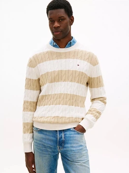 Джемпер чоловічий Tommy Hilfiger XM07284-RBT(Sandalwood-White Stripe) M Бежевий (198928054202)