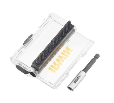 Биты IMPACT PRO 1/4"/25мм, комплект 10шт: PZ2x3 / T20x4 / T25х3 + держатель, IRWIN