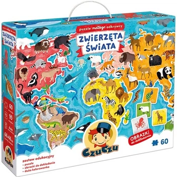 Puzzle Małego odkrywcy 3w1 CzuCzu Zwierzęta świata 60 elementów 94775 (5902983494775)