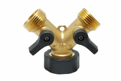 Кран-разветлитель 3/4"В на два выхода 3/4"Н х 3/4"Н латунный Ango QC-19