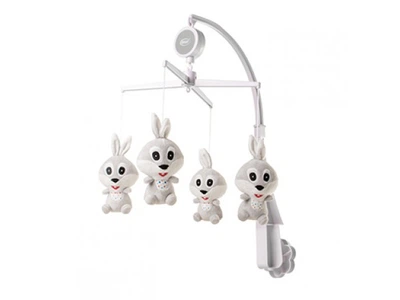 Детская музыкальная карусель 4BABY / Мобиль на кроватку для новорожденных RABBIT
