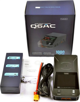 Зарядний пристрій ToolkitRC Q6AC 4 канала 1000W з вбудованим блоком живлення 400W