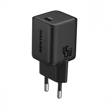 Мережевий зарядний пристрій Senteo Z-18 USB-C 3A PD45W/Gan Mini (CE Сертифікат)- чорний