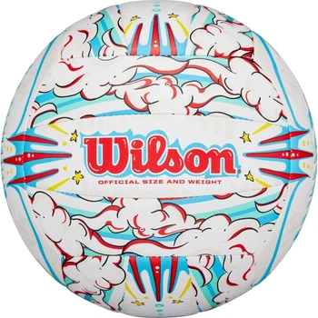 М'яч для пляжного волейболу Wilson GRAFFITI PEACE біло-блакитно-червоний Розмір 5 WV4008302XBOF