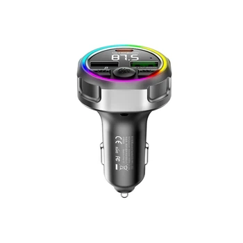 АЗП з FM-модулятором REMAX 48W RGB frequency modulated call fast charging car charger CC02 Tarnish (6954851256250)