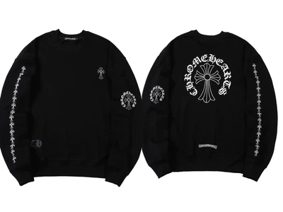 Чоловічий демісезонний світшот Chrome Hearts двонитка L чорний (CHRSV0012)