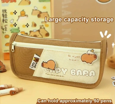 Большой вместительный пенал Capybara Коробка для хранения Capybara Pencil Bag Capybara Pen Case Office