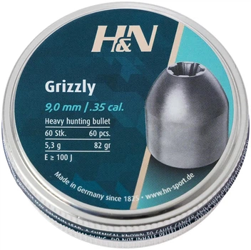 Кулі H&N Grizzly 5.3 г. 9.0 mm (60 шт.)