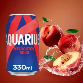 Спортивный изотонический напиток Aquarius Melocotón Rojo красный персик 0.33 л