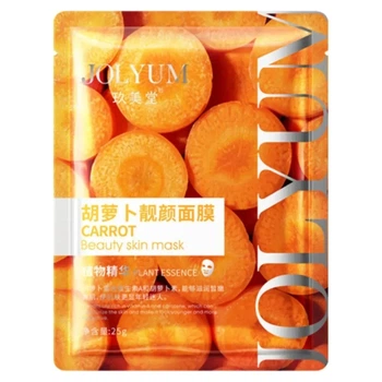 Увлажняющая тканевая маска для лица с экстрактом моркови Jolyum Carrot Beauty Skin Mask, 25 мл