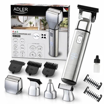 Тример для бороди носа вух та гоління Adler AD 2950 4-в-1 водозахищений IPX6 з дисплеєм