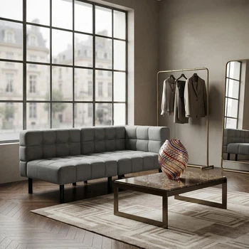 Диван Tetris 177×80×79 см Soft Grey (два модулі)