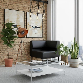 Модульний диван Lounge кутовий 77×77×83 см екошкіра Deep Black