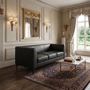 Диван Morgan 200×77×70 см екошкіра Soft Black