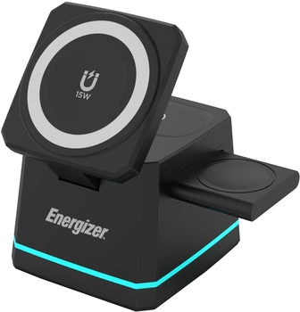 Ładowarka Energizer WCP307 3-in-1 15W Magnetic Wireless Fast Charger Black (WCP307)