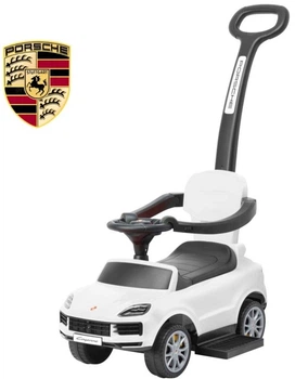 Машинка-каталка Milly Mally з батьківською ручкою Porsche Cayenne Біла (5907090701037)