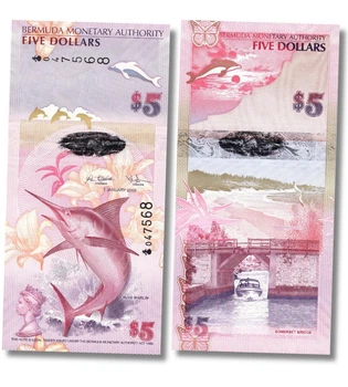 Банкнота 5 доларів Бермуди 2009 рік UNC