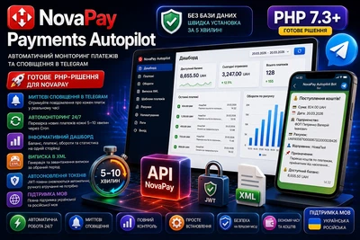 Novapay Payments Autopilot - отправка новых платежей в Телеграм