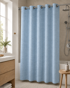 Шторка для душа тканевая с люверсами 180*180 см 200/blue