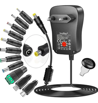 Универсальный блок питания SoulBay UC27E 41W 6V-24V с 11 сменными переходниками