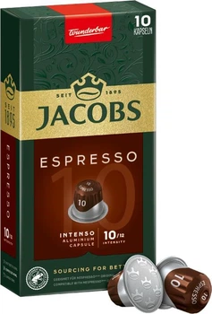 Капсулы Nespresso Jacobs Espresso Intenso неспрессо якобз интензо 10 шт алюминий