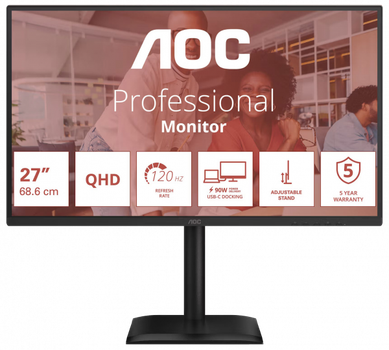 Монитор 27" aoc q27e4cv Black