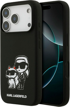 Etui Karl Lagerfeld Liquid Silicone K&CH Sketch MagSafe do Apple iPhone 17 Pro Black (3666339497798)