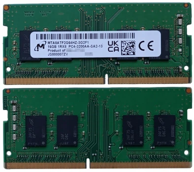 Комплект оперативної пам'яті для ноутбука Micron 32GB (2x16GB) DDR4 3200MHz SO-DIMM (MTA8ATF2G64HZ-3G2F1)