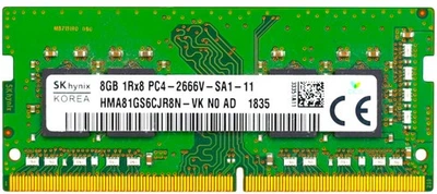 Оперативная память для ноутбука SK hynix 8GB DDR4 2666MHz SO-DIMM 1Rx8 (HMA81GS7JJR8N-VK)