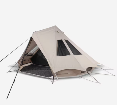 Туристичний Намет із Тамбуром QUECHUA Tepee 5.2 з Полікотону П'ятимісна Двокімнатна Водонепроникна