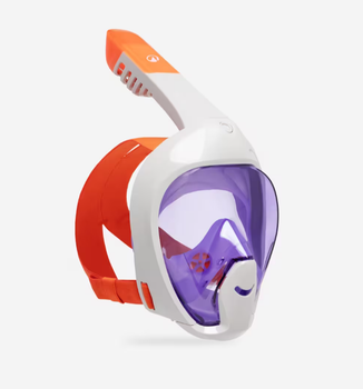 Полнолицевая Детская Маска Subea Easybreath Freetalk XS (от 4 до 10 лет) для Плавания, Ныряния, Снорклинга Фиолетовый