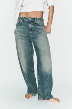 Джинси trf baggy balloon із середньою посадкою Zara 5339/040 XL/42 Сині (0533904042842)