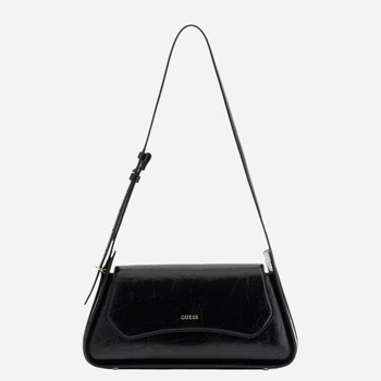 Сумка багет седло женская из искусственной кожи средняя Guess HWTC9731190-BLA Черная (800070360386)