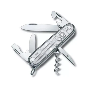 Швейцарский нож 91 мм Victorinox Spartan 12 функций 2 слоя Серебристый полупрозрачный (1.3603.T7)