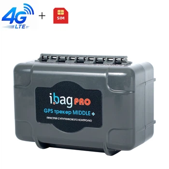 4G GPS трекер Ibag "Middle PRO Plus" з АКБ 10000 mah та магнітами! + WIFI detect. 25 супутників, WIFI сканери, Водонепроникний. Сірий. + Sim-карта в подарунок.