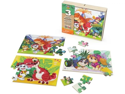 Пазлы деревянные 3в1 Динокино Щенячий патруль Paw Patrol, Spin Master, SM33638/6076584