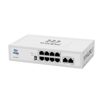 PoE-коммутатор 10-портовый неуправляемый Wiking WK-PS210 V2, 8x100Mbps PoE, 2x100Mbps Uplink, 76W (73-00271)