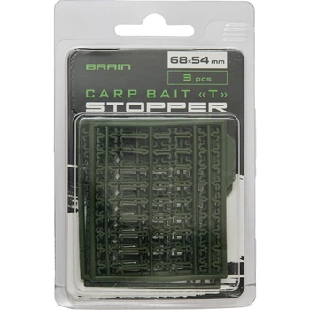 Стопоры для бойлов Brain Carp Bait T-Stopper Green 6.8х5.4cm (3 шт/уп) SGXA-9015