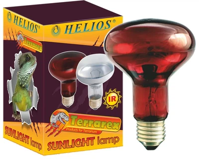Лампа Helios інфрачервона R80 75 Вт E27 (червона) для тераріумів та обігріву дрібних тварин HEL-R80IR-75-E27