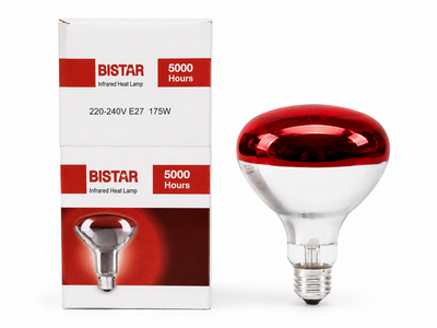 Лампа BISTAR інфрачервона R125 E27 175 Вт 220–240V для обігріву тварин і птиці BST-R125IR-175-E27