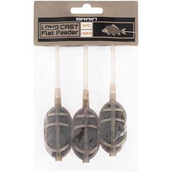 Кормушка Brain Long Cast Flat Feeder 100g (3 шт/уп)