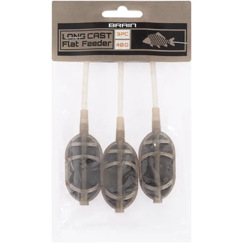 Кормушка Brain Long Cast Flat Feeder 40g (3 шт/уп)