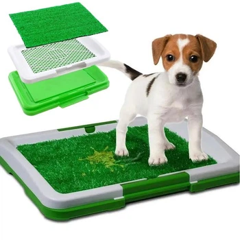 Туалет для собак трехъярусный Puppy Potty Pad (46х33х6 см)/ Лоток для домашних животных с имитацией травы (2472)