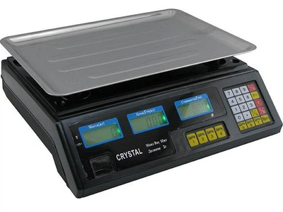 Ваги електронні торгові з лічильником ціни та платформою Crystal CT-500 до 50 кг.