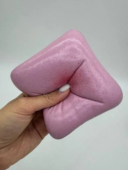 Сквіш антистрес Хліб Тост з запахом - ароматна іграшка для рук Булка рожева 10 см