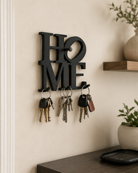 Настінна ключниця у вигляді слова home з гачками для ключів. Aivory