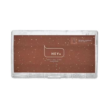 HEYLOVE Gel Tips Stiletto Medium Гелеві тіпси для швидкого нарощування cередній стилет, 500 шт