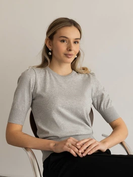 Джемпер трикотажний жіночий W09.02.09.511 сірий з коротким рукавом Arber Crew-neck WDanx 7 WTR-185 XL сірий (W09.04.11.513)
